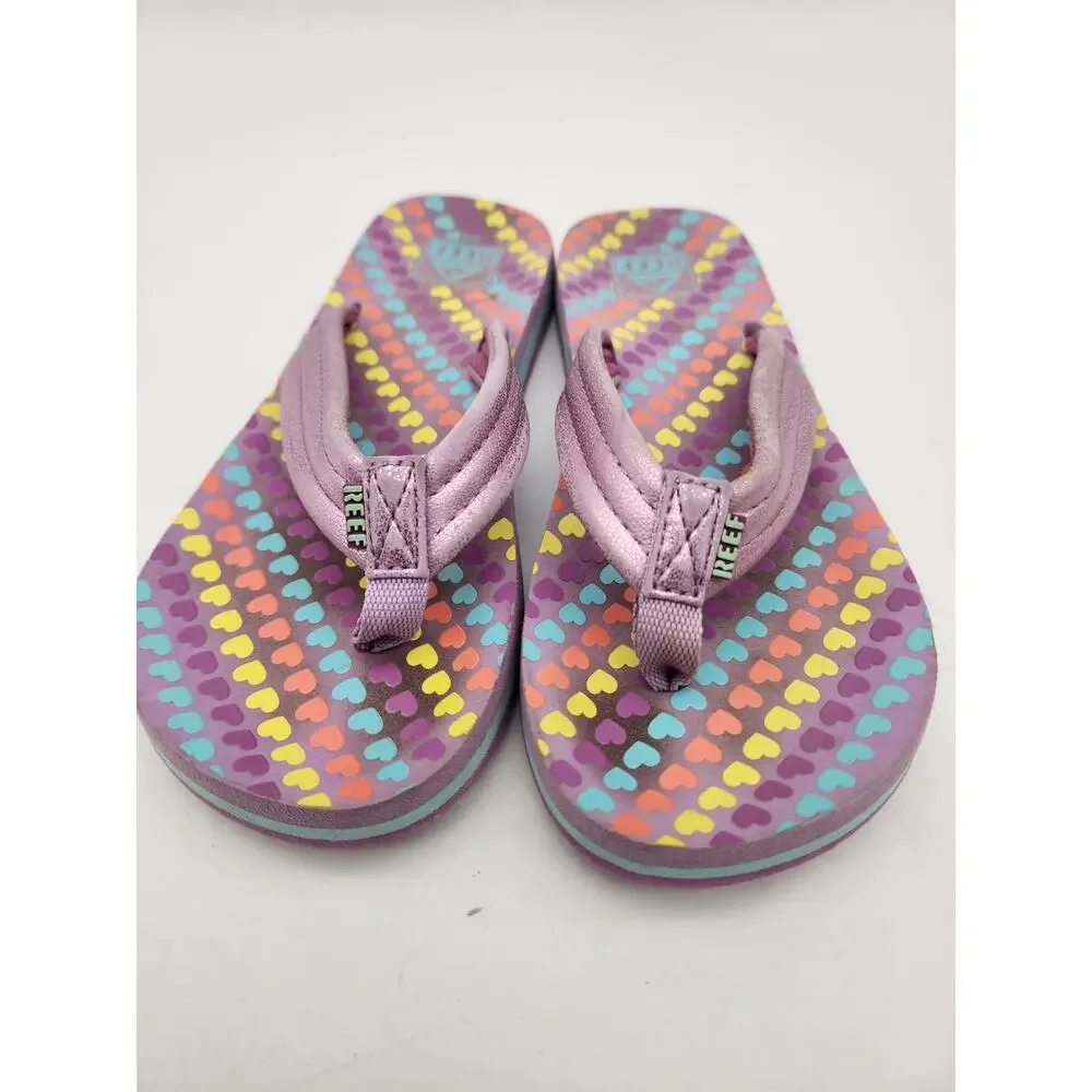Reef Little Girls Flip Flops Purple 2/3